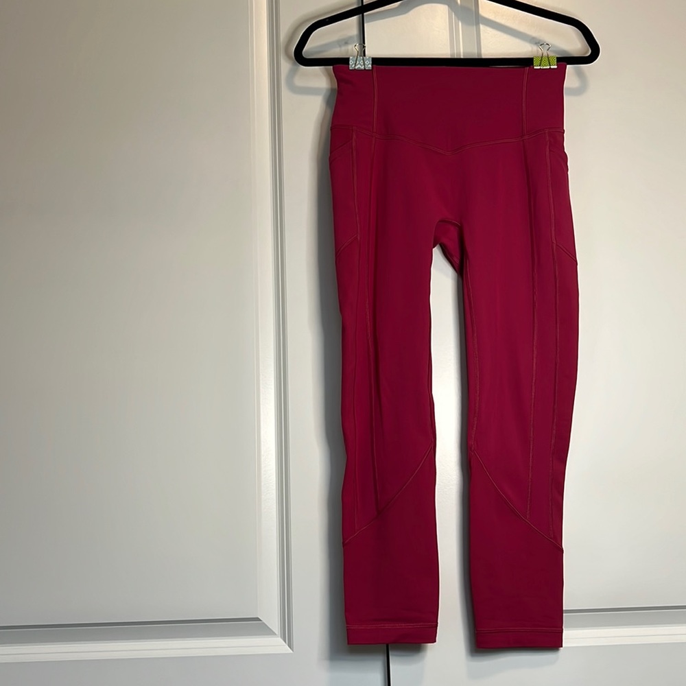 LULULEMON LEGGINGS. rasberry. Great condition. Used once. As is. 23” inseam